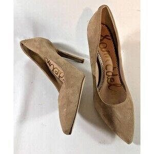 Sam Edelman Hazel Beige Suede Leather Classic Pump Heel 5M Slip-On Stiletto